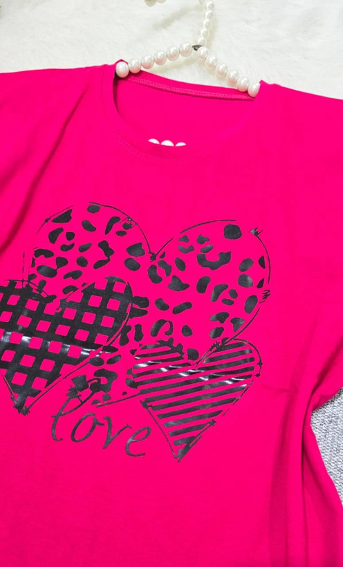 تیشرت باکسی طرح LOVE نخ پنبه