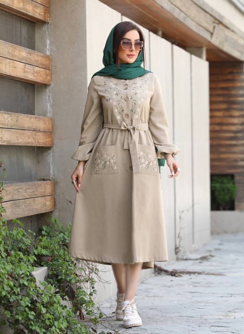 مانتو گلدوزی نهال جنس شانتون