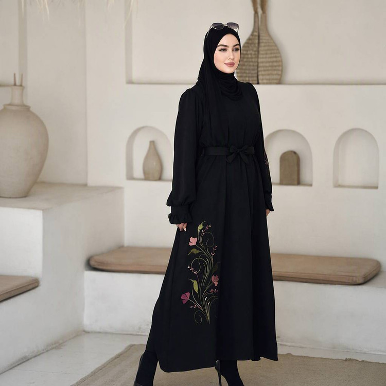 پیراهن عبایی ارکیده جنس الیزه