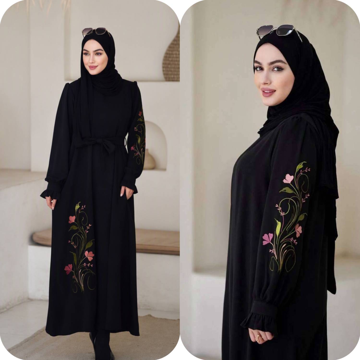 پیراهن عبایی ارکیده جنس الیزه