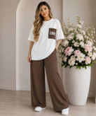 ست تیشرت شلوار love نخ پنبه
