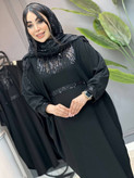 عبایی سردوش دار مه لقا جنس الیزه باکیفیت