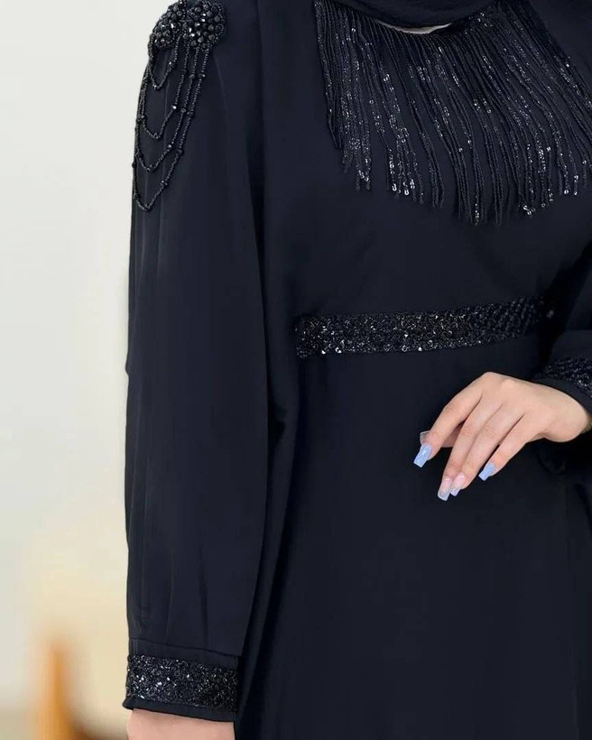 عبایی سردوش دار مه لقا جنس الیزه باکیفیت