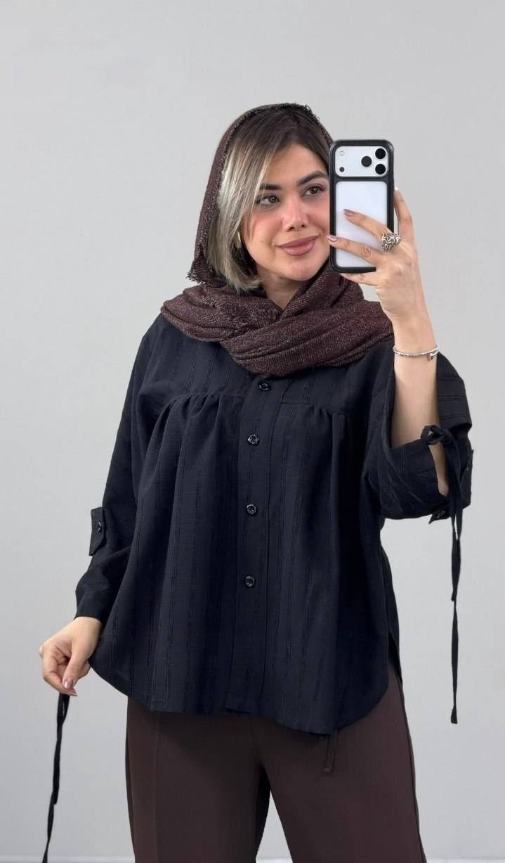 شومیز مانتویی مدل نبات جنس صوفیا ژاکارد