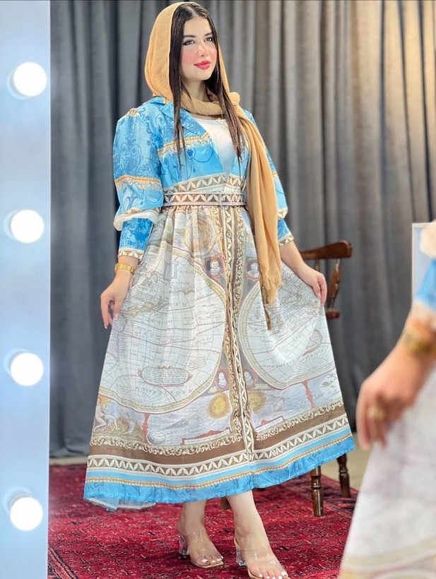 پیراهن ترک سمین جنس ساتن ابریشم اعلا