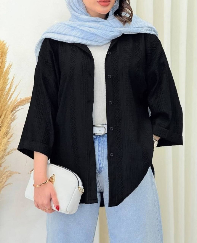 شومیز مراکشی کوک دوزی مشکی درجه یک