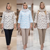شومیز مانتویی دنیز جنس کراش طرحدار