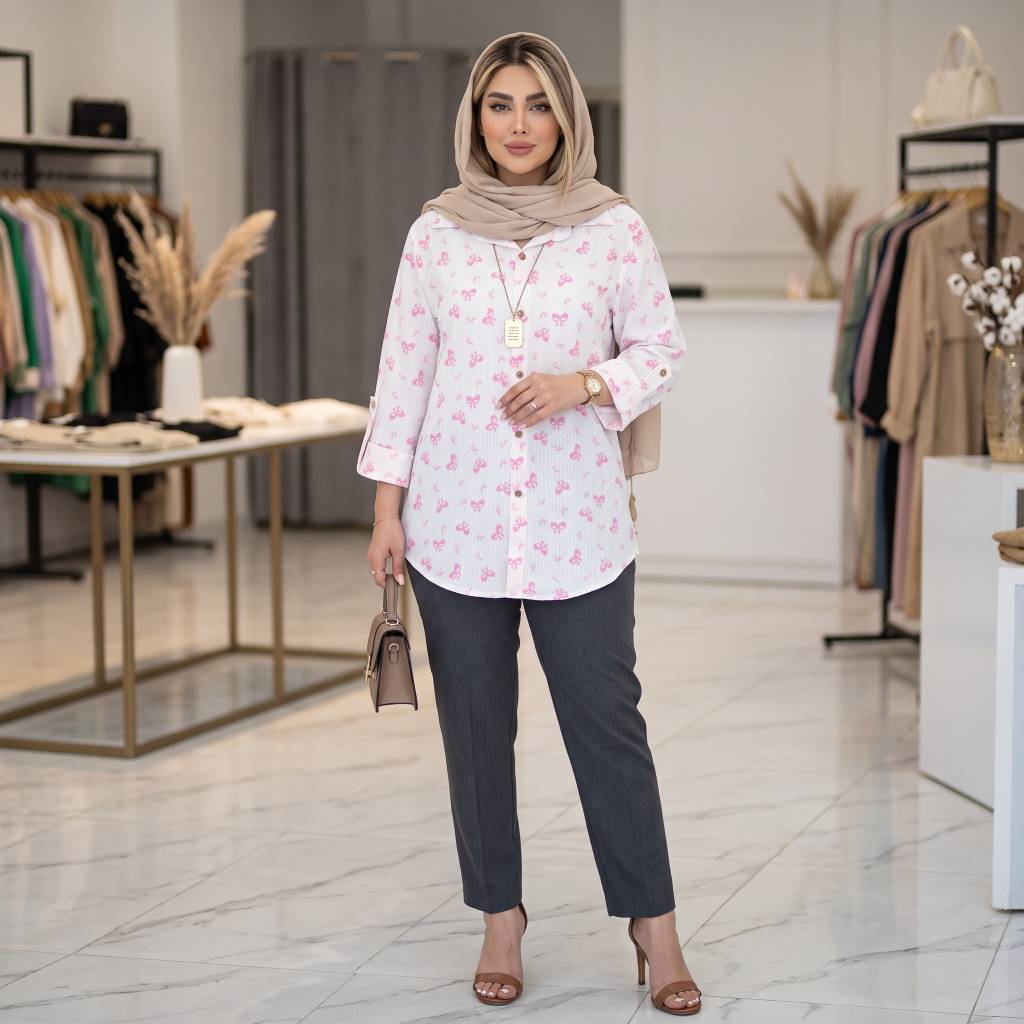 شومیز مانتویی دنیز جنس کراش طرحدار