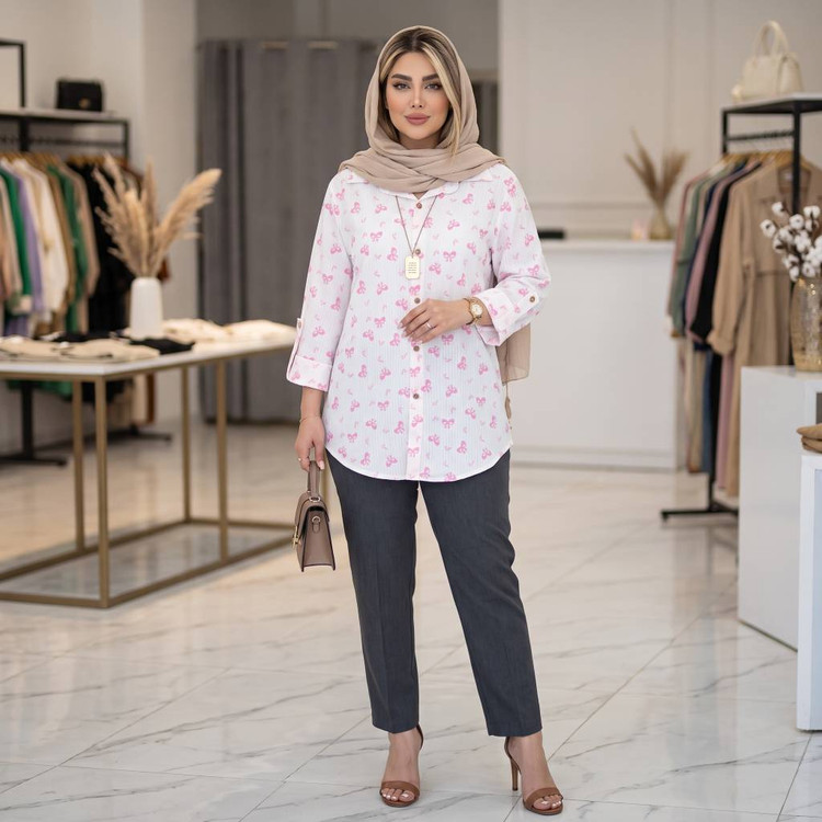 شومیز مانتویی دنیز جنس کراش طرحدار