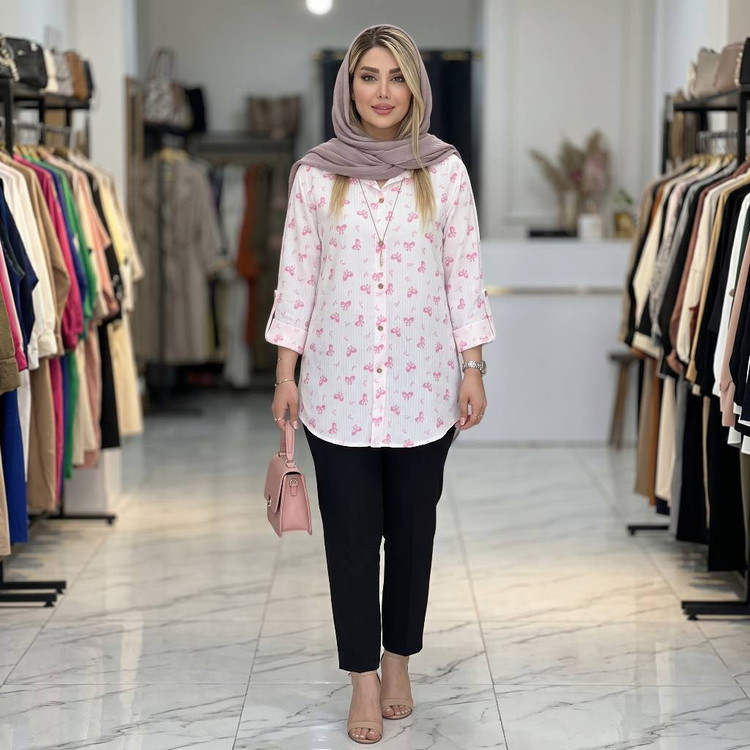 شومیز مانتویی دنیز جنس کراش طرحدار