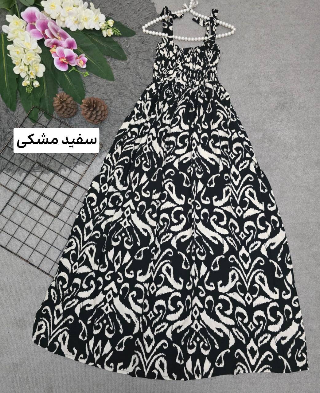 پیراهن اطلس جنس تمام نخ کش دوزی