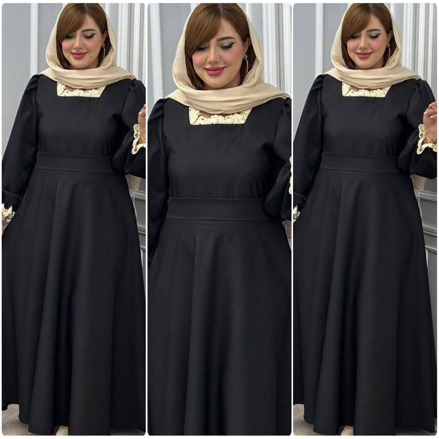 پیراهن یقه گیپور شهرزاد