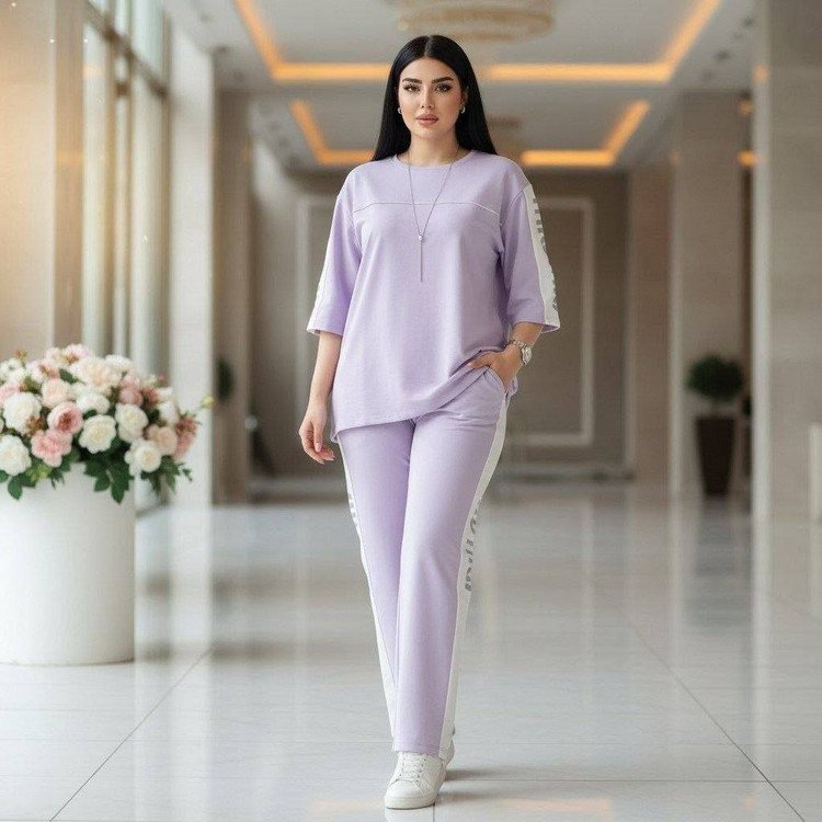 ست تیشرت شلوار ۹۸۰ یاسی