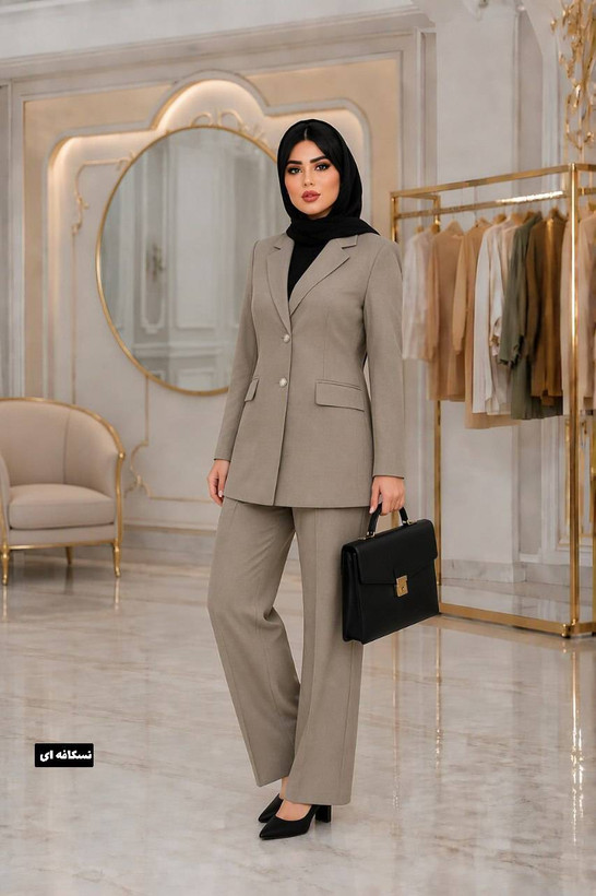 مانتو شلوار اداری جنس بزایاق ریزشی