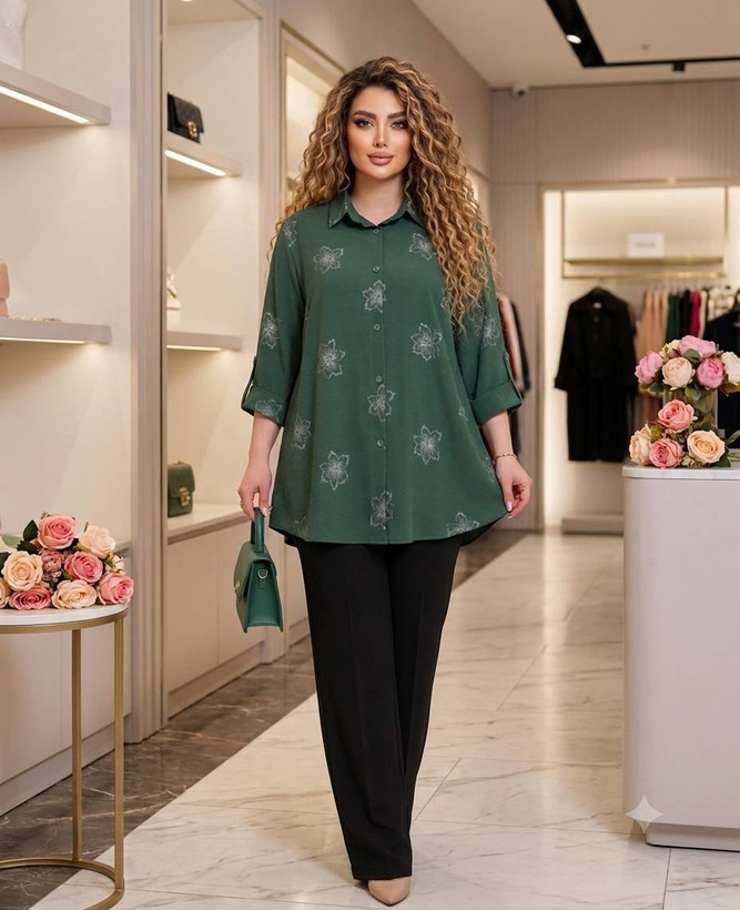 شومیز مانتویی محنا جنس ینزی درجه یک