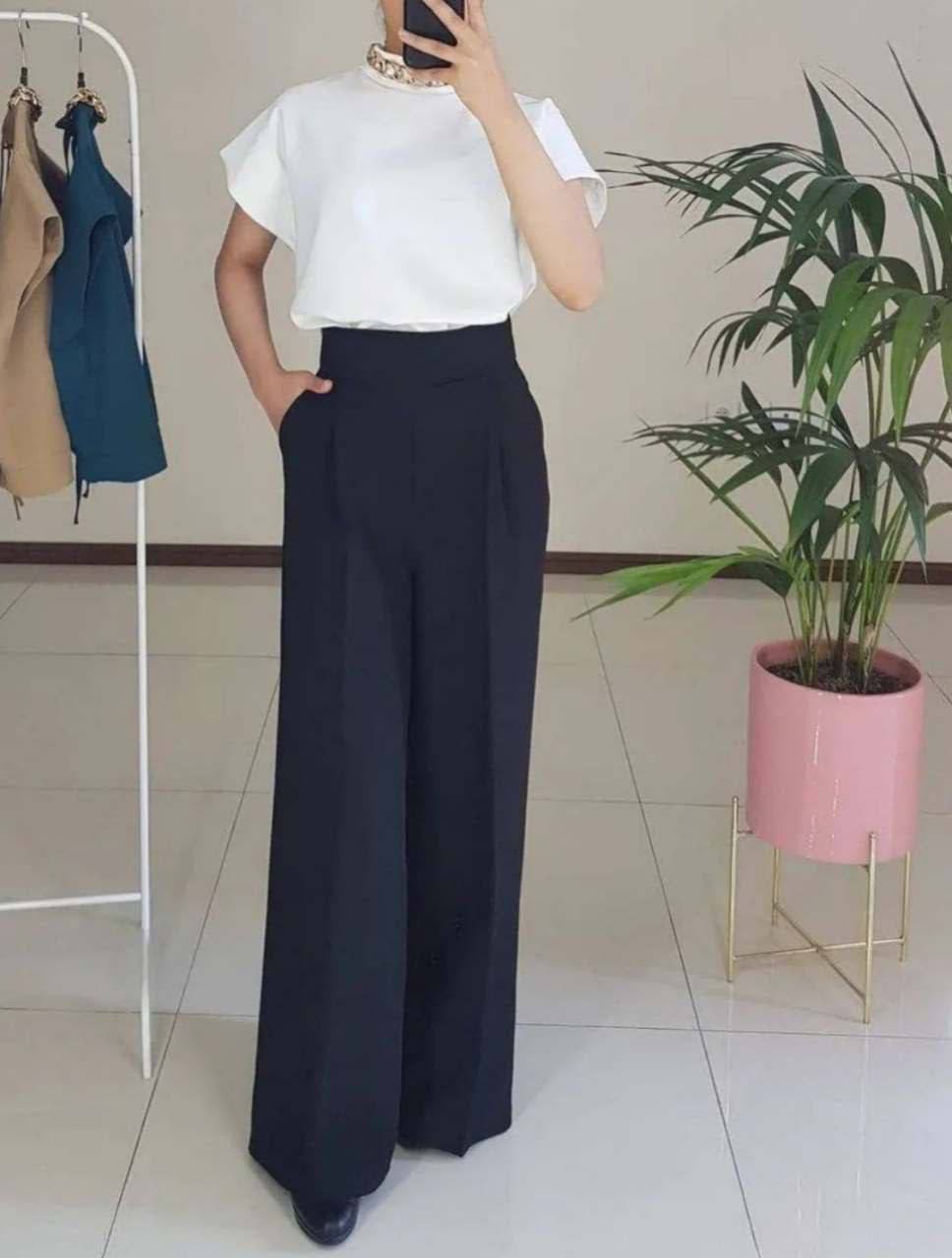 شلوار بگ پارچه ای جنس کرپ مازراتی اعلا