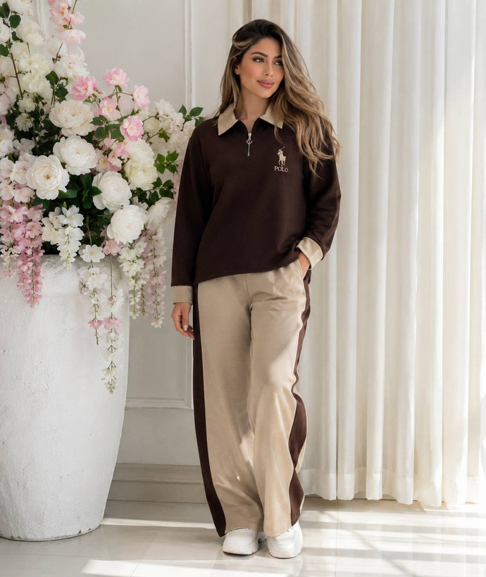 ست نیم زیپ polo جنس گلکسی نخ پنبه