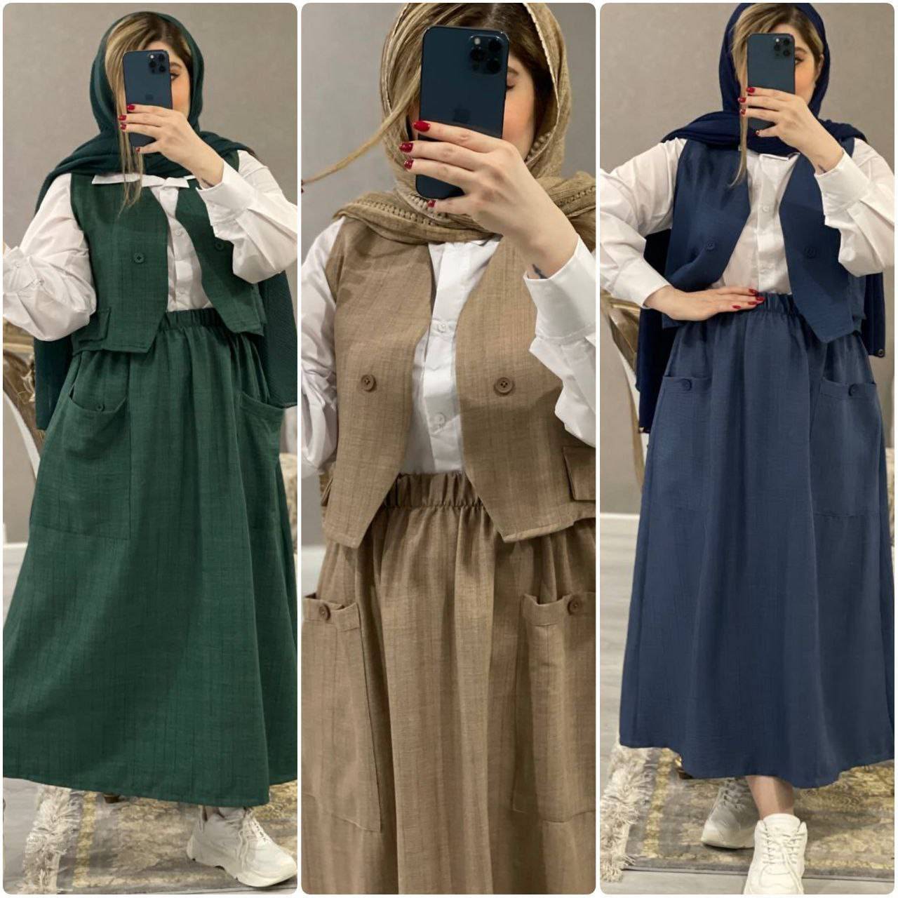 ست سه تیکه ژینا جنس شانتون باکیفیت