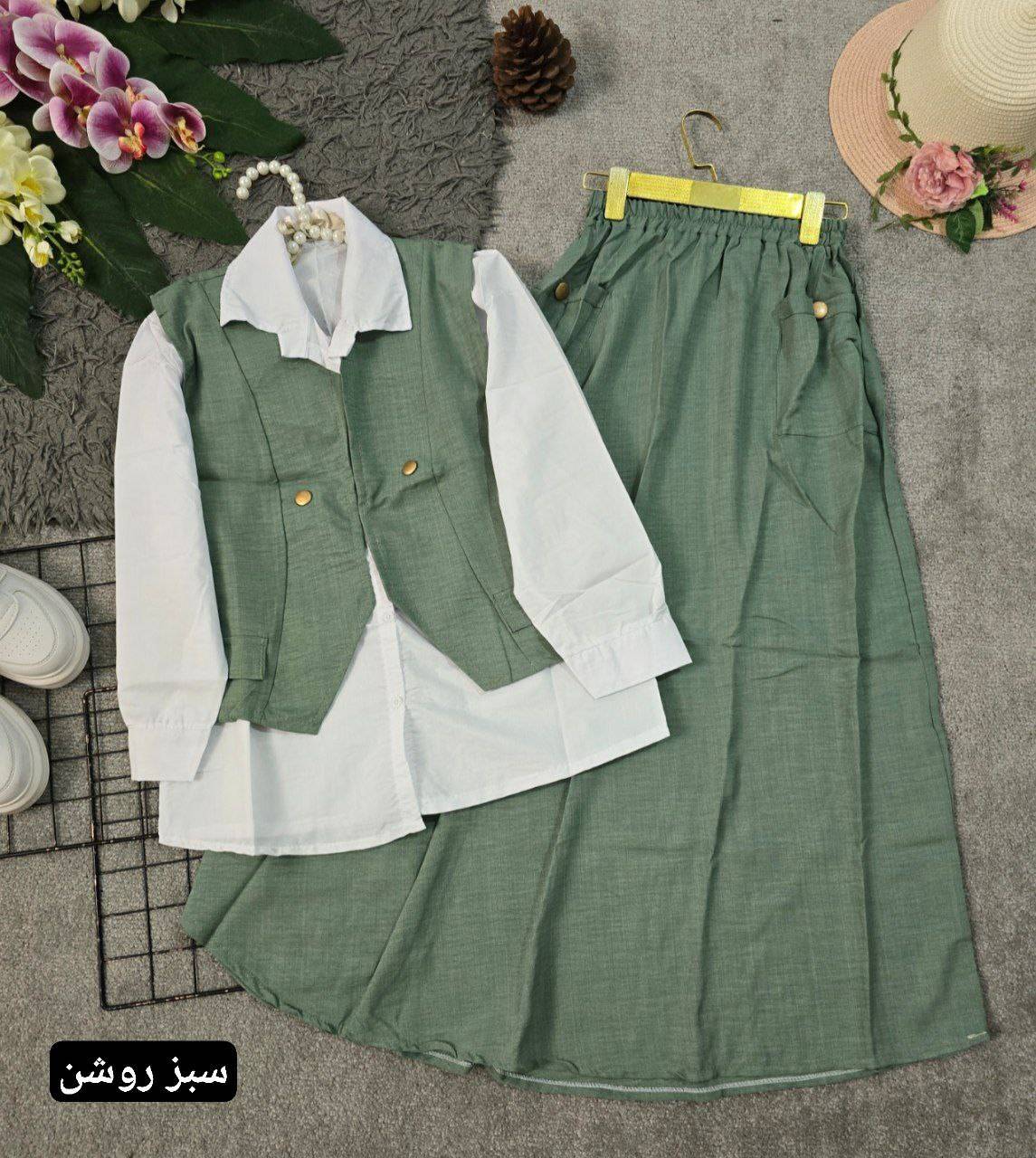 ست سه تیکه ژینا جنس شانتون باکیفیت