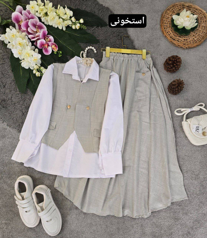 ست سه تیکه ژینا جنس شانتون باکیفیت