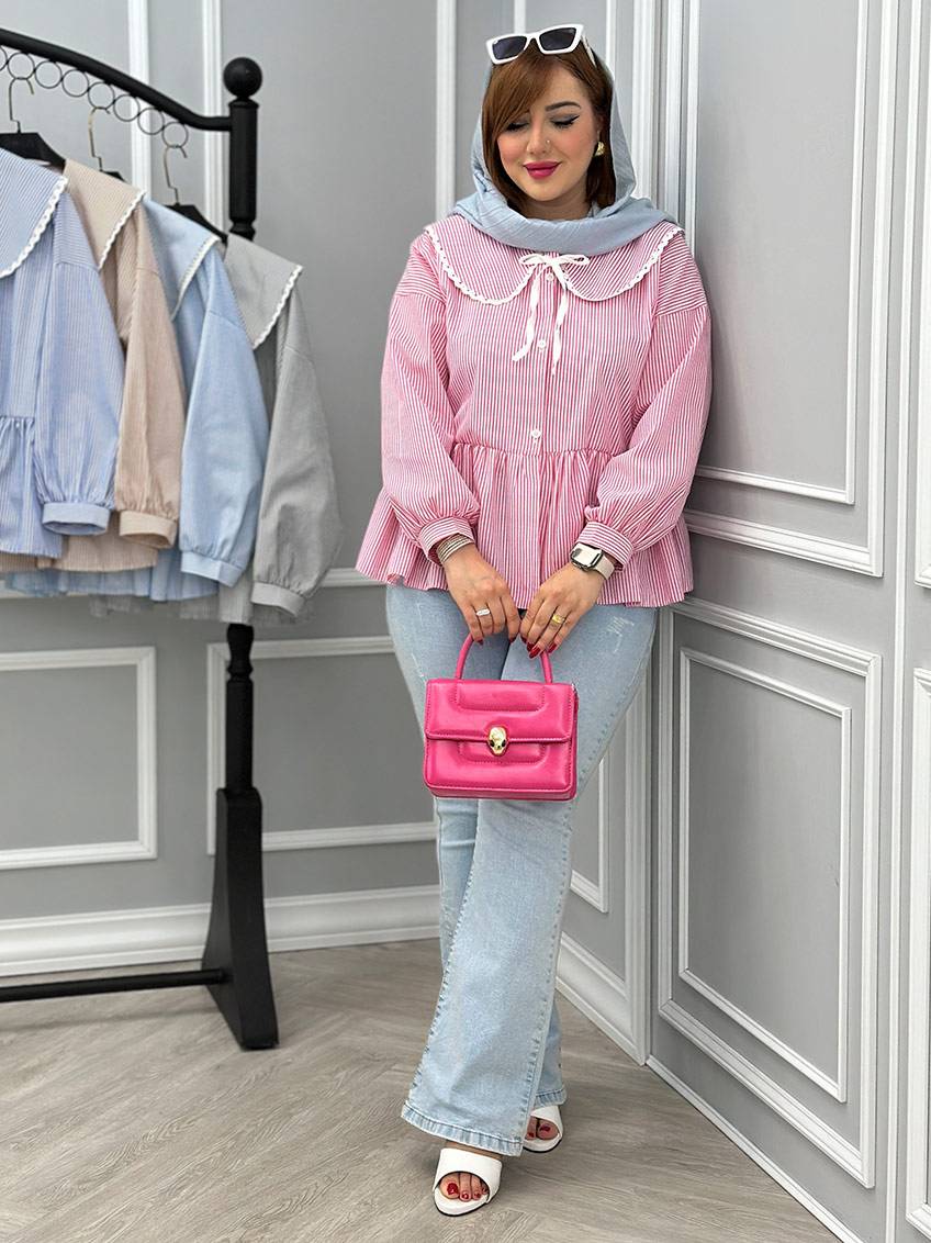 شومیز یقه BB جنس نخی وارداتی