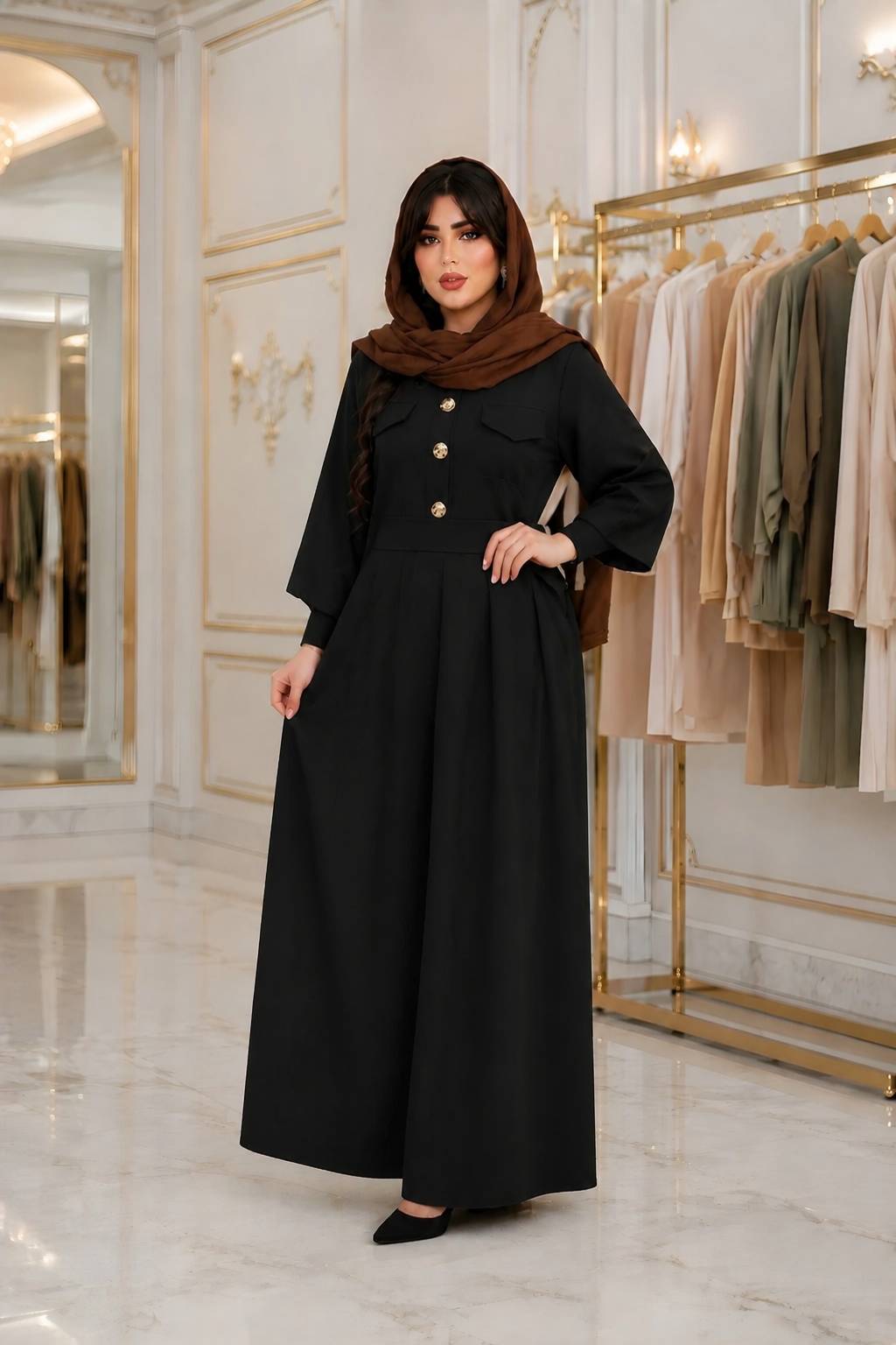 پیراهن بلند ساره جنس الیزه درجه یک