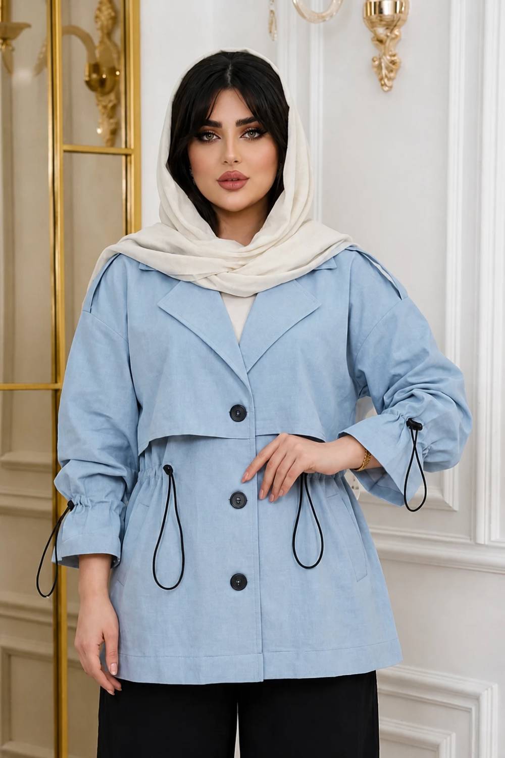 مانتو سه دکمه جنس مازرراتی