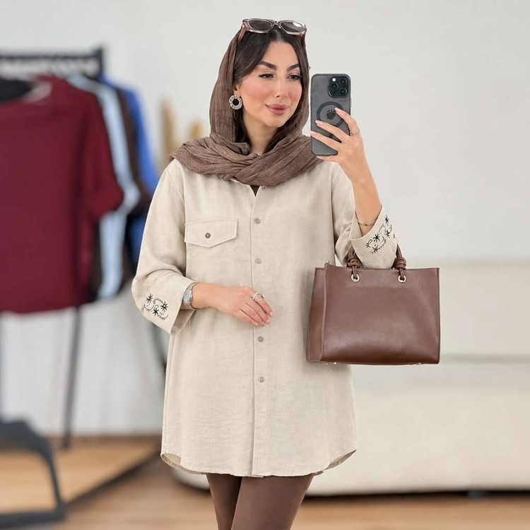 مانتو مچ گلدوزی سانیا جنس شانتون