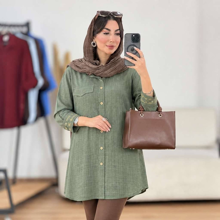مانتو مچ گلدوزی سانیا جنس شانتون
