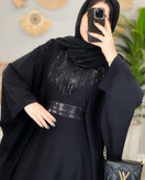 عبایی سردوش دار مه لقا جنس الیزه باکیفیت