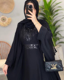 عبایی سردوش دار مه لقا جنس الیزه باکیفیت