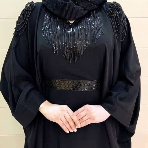 عبایی سردوش دار مه لقا جنس الیزه باکیفیت
