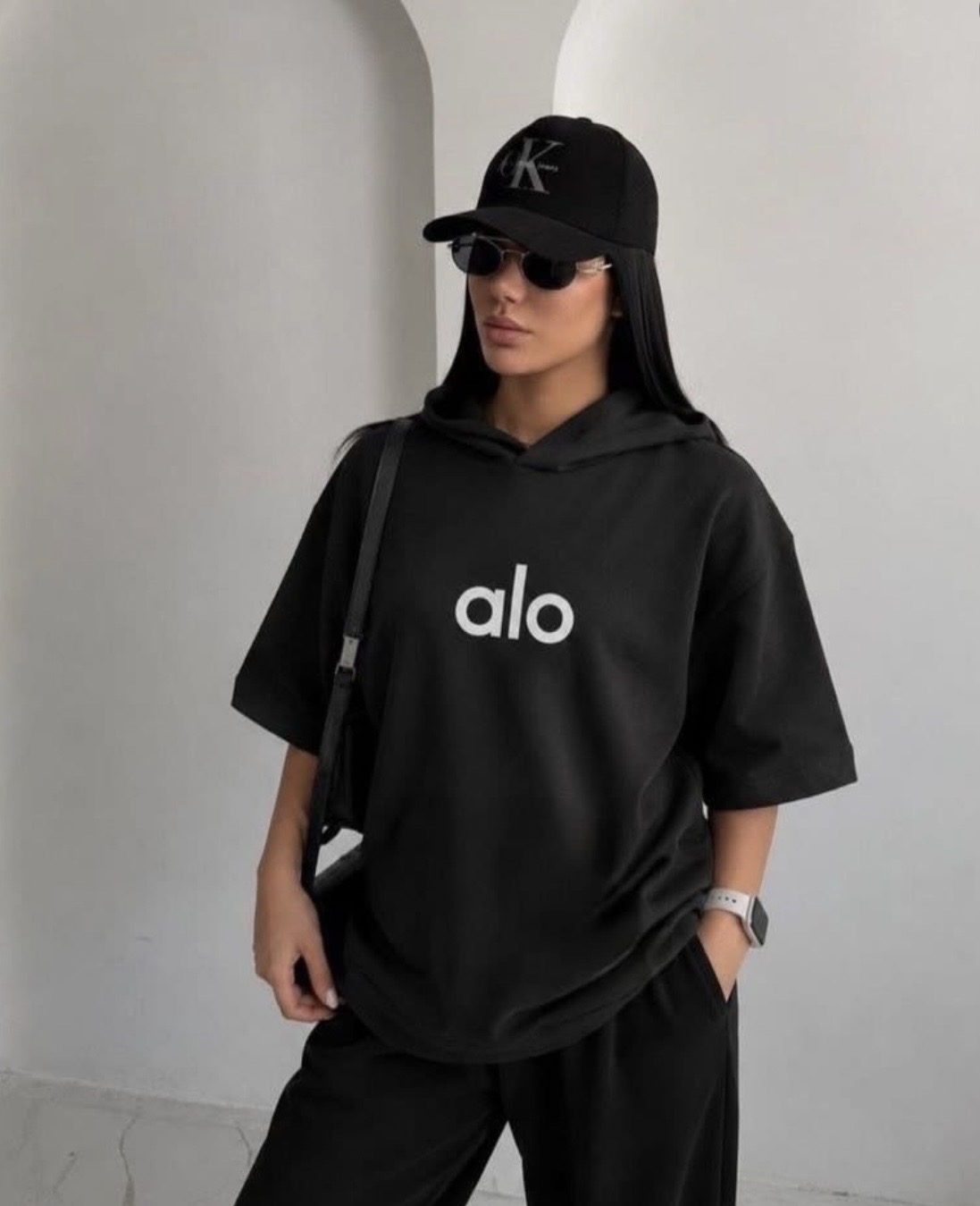تیشرت باکسی کلاهدار alo