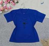 تیشرت باکسی طرح دخترک نخ پنبه