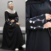 پیراهن عبایی گل لاله جنس الیزه باکیفیت