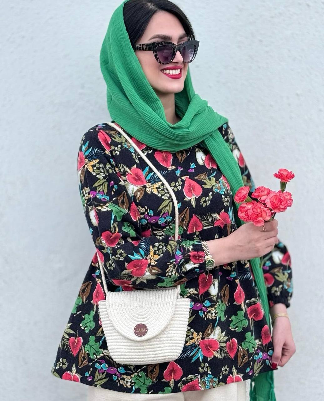 مانتو گل بهار جنس لنین نخ