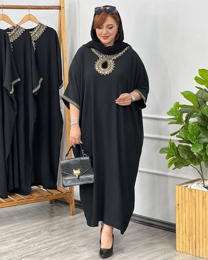 پیراهن آزاده مشکی جنس ابروبادی