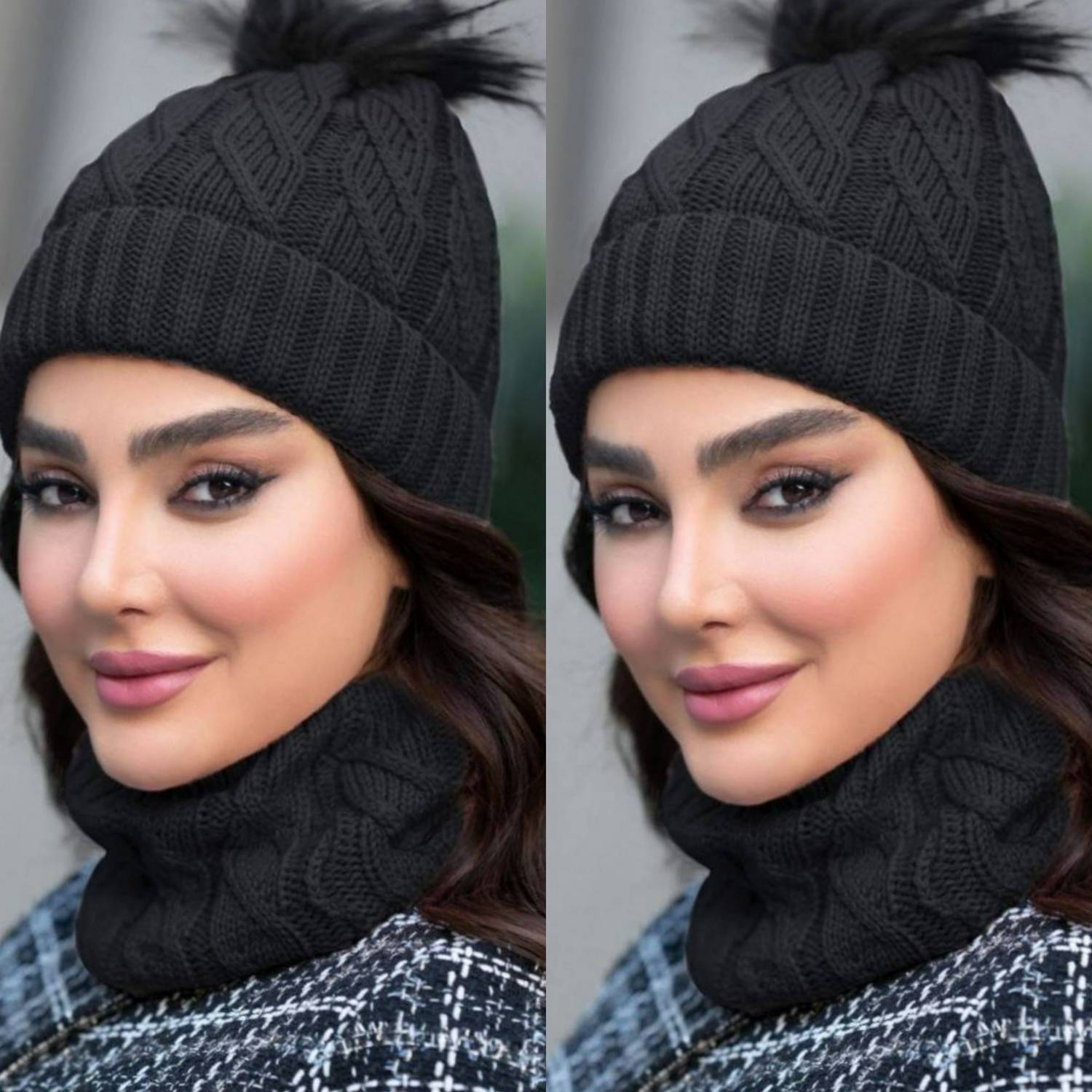 کلاه و گردنی عادله جنس بافت باکیفیت