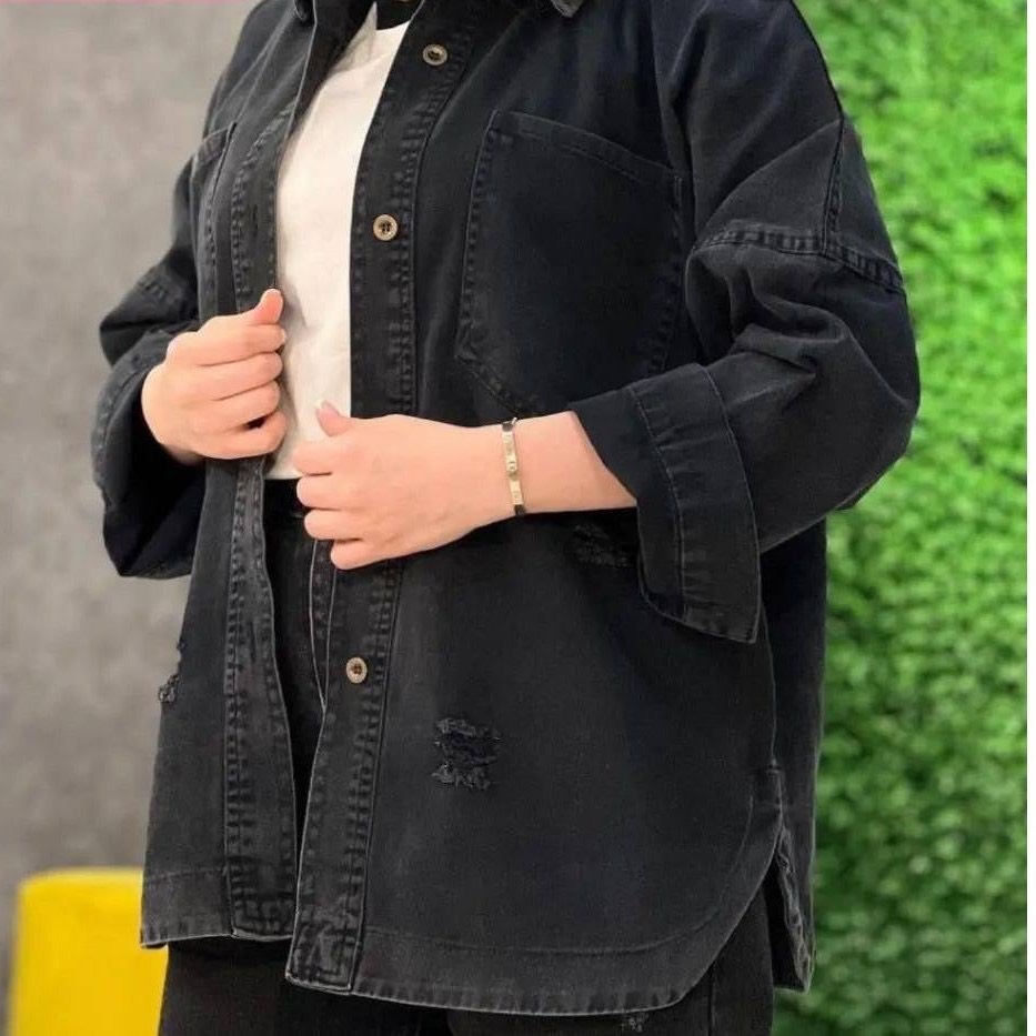 کت جین بلند گرم بالا