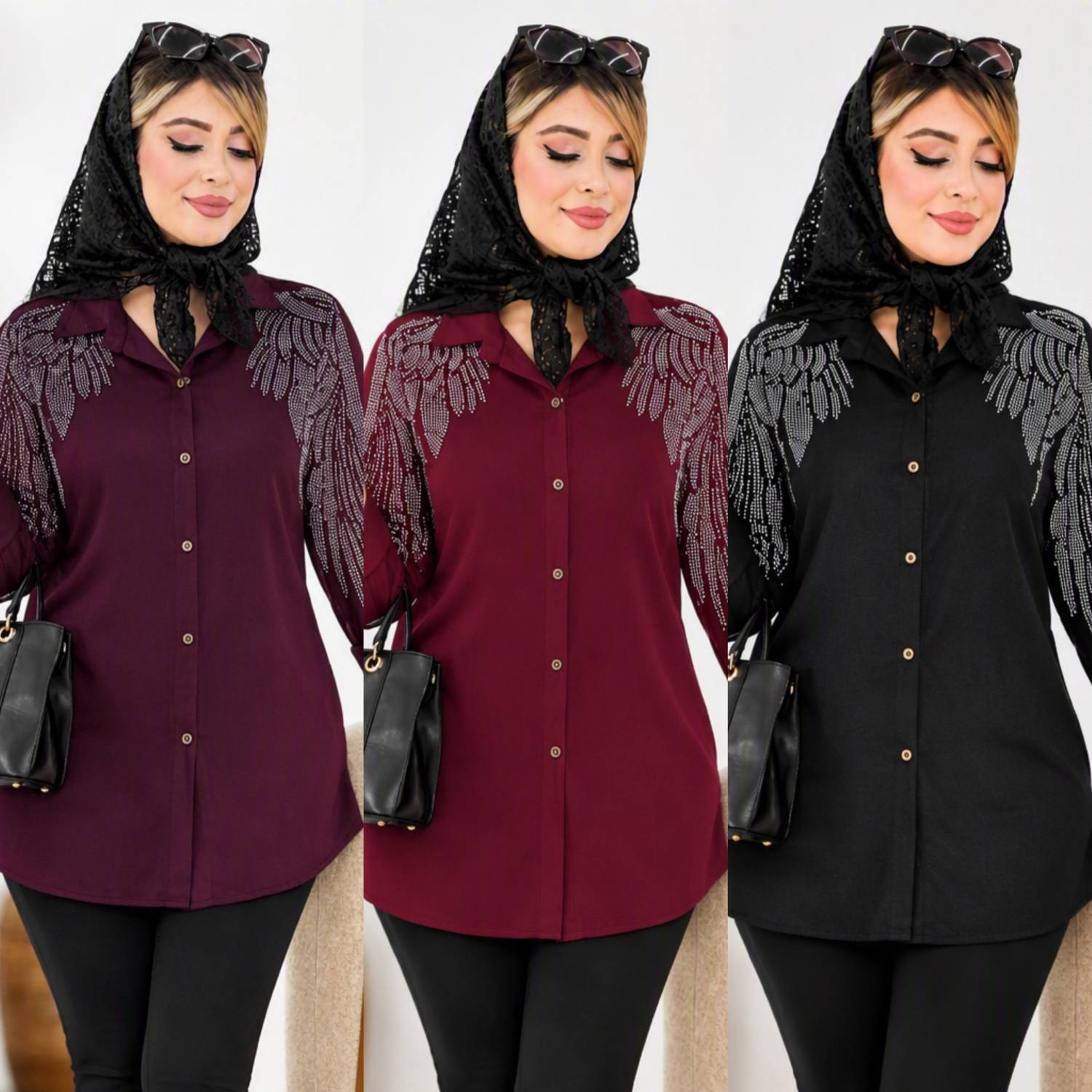 شومیز نیلوفر جنس الیزه درجه یک