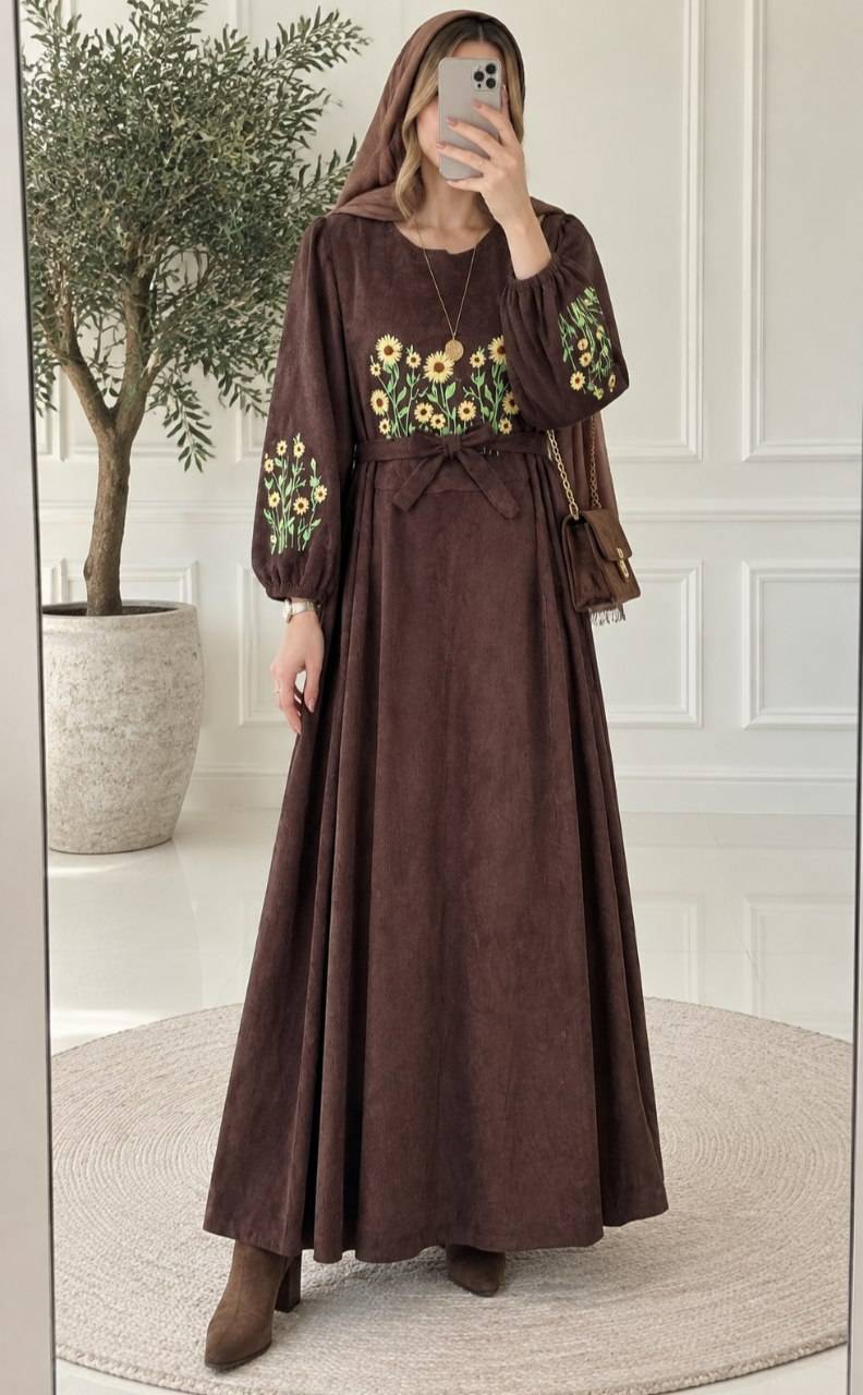 کفتان گلدوزی اروشا جنس مخمل کبریتی ریز