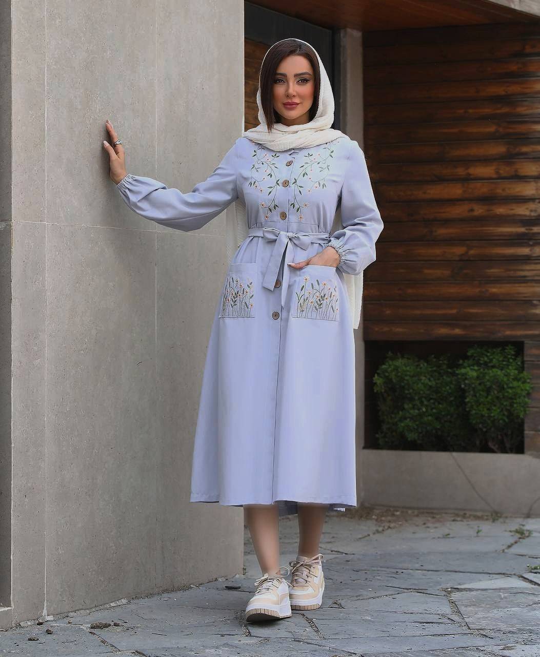 مانتو گلدوزی نهال جنس شانتون