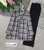چهارخونه یقه انگلیسی پشمی موهردار