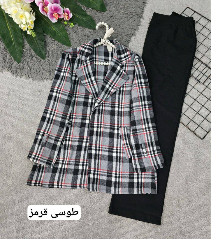 چهارخونه یقه انگلیسی پشمی موهردار