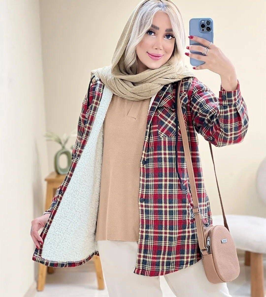 شکت گلاویز جنس چهارخونه پشمی