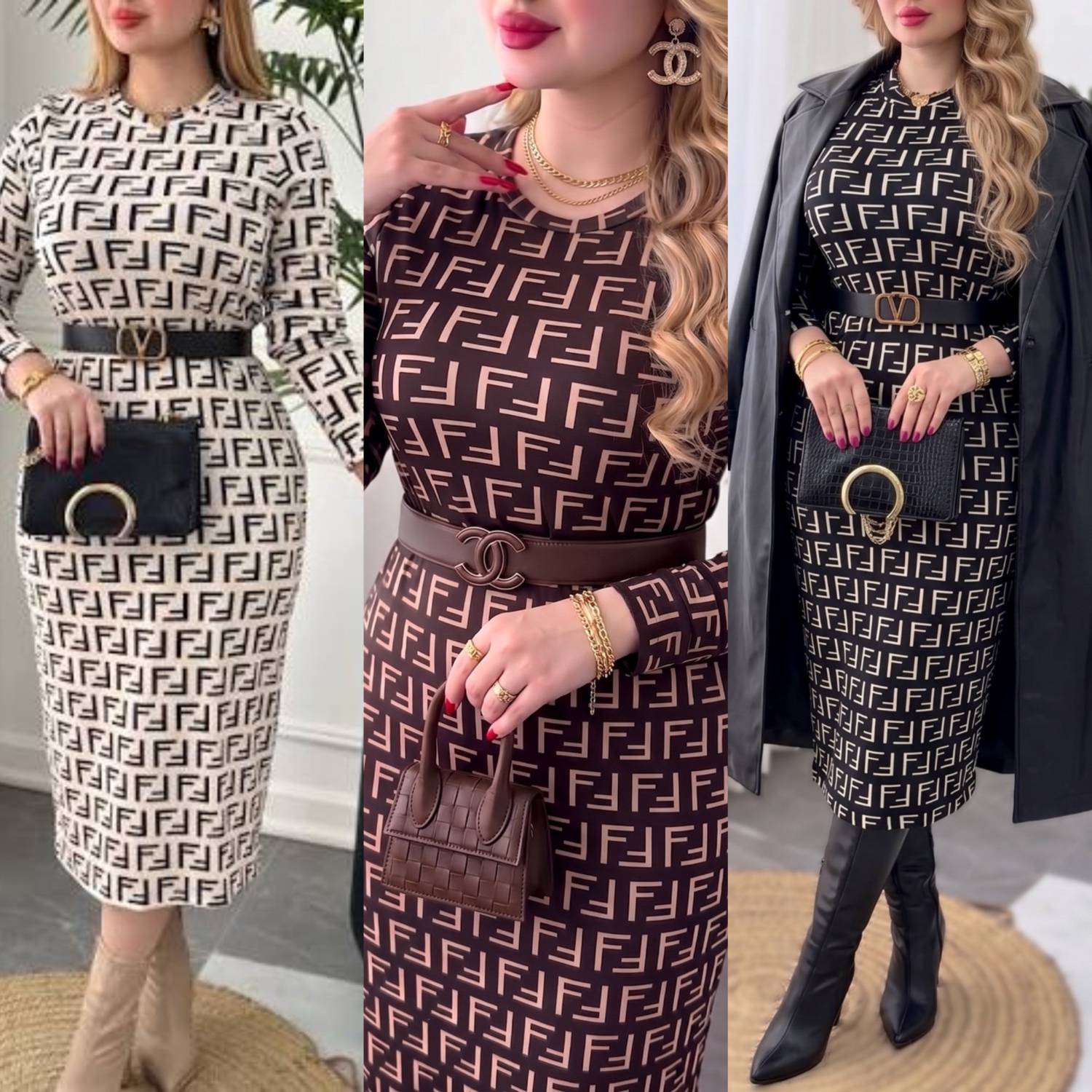 پیراهن مخمل FENDI وارداتی درجه یک