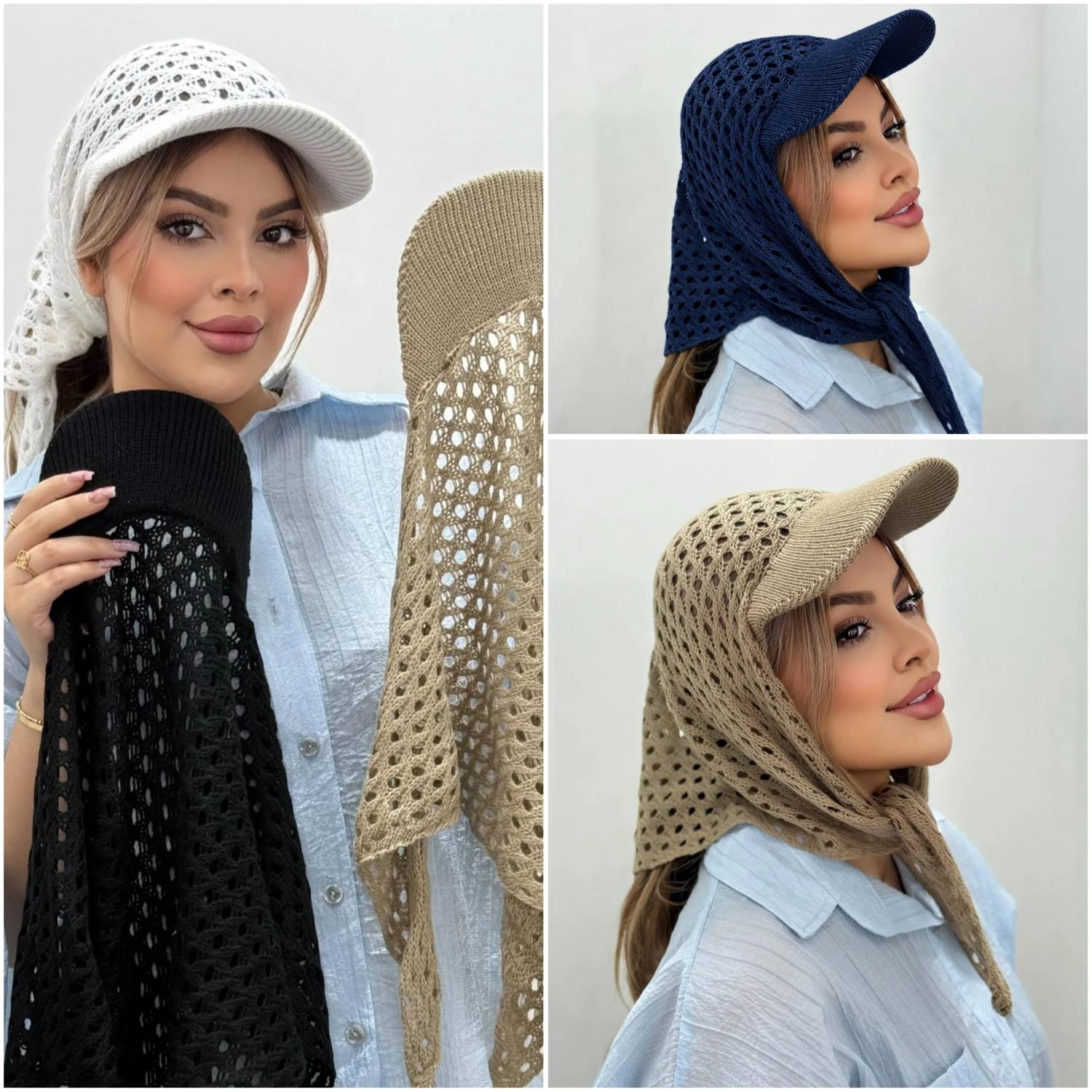 کلاه دورگ نقاب دار قلاب بافی