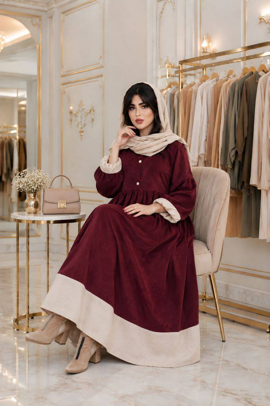 پیراهن عروسکی ستایش جنس مخمل کبریتی ریز