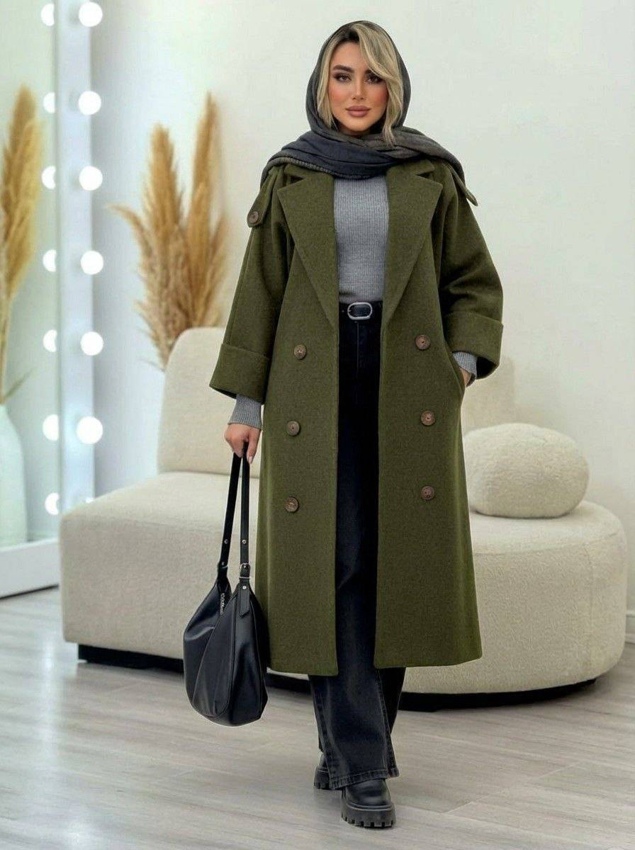 پالتو بلند ربکا جنس فوتر پشمی