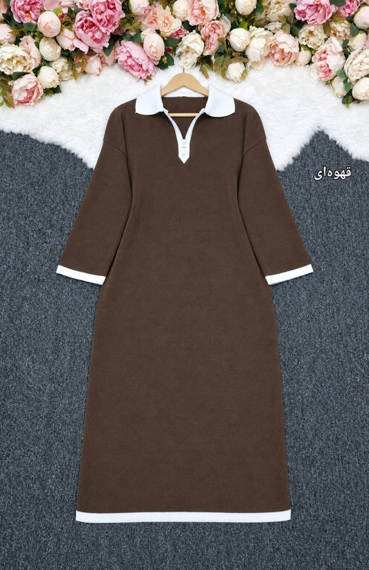 کفتان یقه دار جنس بافت گرم بالا